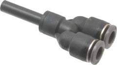 Norgren - 1/4" Tube OD, Brass Push-to-Connect Tube Y Stem Connector - Tube to Stem Connection, 150 Max psi, Nitrile O-Ring, 0 to 175°F Working Temp - Benchmark Tooling