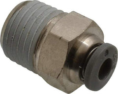 Norgren - 5/32" Tube OD, 1/4 NPTF Brass Push-to-Connect Tube Male Connector - Tube to Male NPT Connection, 150 Max psi, Nitrile O-Ring, 0 to 175°F Working Temp - Benchmark Tooling