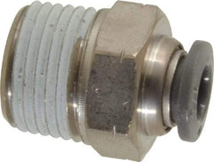 Norgren - 1/4" Tube OD, 3/8 NPTF Brass Push-to-Connect Tube Male Connector - Tube to Male NPT Connection, 150 Max psi, Nitrile O-Ring, 0 to 175°F Working Temp - Benchmark Tooling