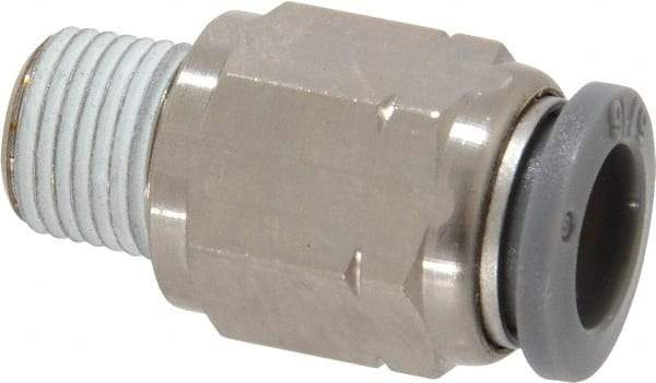 Norgren - 5/16" Tube OD, 1/8 NPTF Brass Push-to-Connect Tube Male Connector - Tube to Male NPT Connection, 150 Max psi, Nitrile O-Ring, 0 to 175°F Working Temp - Benchmark Tooling