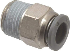 Norgren - 3/8" Tube OD, 3/8 NPTF Brass Push-to-Connect Tube Male Connector - Tube to Male NPT Connection, 150 Max psi, Nitrile O-Ring, 0 to 175°F Working Temp - Benchmark Tooling