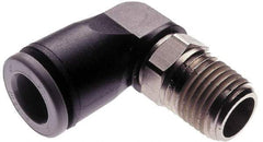 Norgren - 3/8" Tube OD, 1/2 NPTF Brass Push-to-Connect Tube Male Swivel Elbow - Tube to Male NPT Connection, 150 Max psi, Nitrile O-Ring, 0 to 175°F Working Temp - Benchmark Tooling
