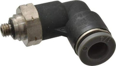 Norgren - 1/4" Tube OD, 10-32 UNF Brass Push-to-Connect Tube Male Swivel Elbow - Tube to Male UNF Connection, 150 Max psi, Nitrile O-Ring, 0 to 175°F Working Temp - Benchmark Tooling