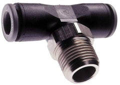 Norgren - 1/4" Tube OD, 3/8 NPTF Brass Push-to-Connect Tube Male Swivel Branch Tee - Tube to Male NPT Connection, 150 Max psi, Nitrile O-Ring, 0 to 175°F Working Temp - Benchmark Tooling