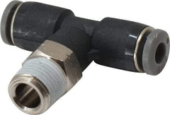 Norgren - 5/32" Tube OD, 1/8 NPTF Brass Push-to-Connect Tube Male Swivel Branch Tee - Tube to Male NPT Connection, 150 Max psi, Nitrile O-Ring, 0 to 175°F Working Temp - Benchmark Tooling