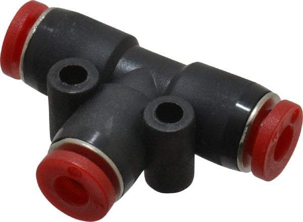 Norgren - 4mm Tube OD, Brass Push-to-Connect Tube Union Tee - Tube to Tube Connection, 150 Max psi, Nitrile O-Ring, 0 to 175°F Working Temp - Benchmark Tooling