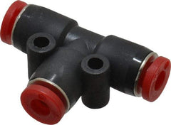 Norgren - 4mm Tube OD, Brass Push-to-Connect Tube Union Tee - Tube to Tube Connection, 150 Max psi, Nitrile O-Ring, 0 to 175°F Working Temp - Benchmark Tooling