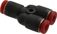 Norgren - 4mm Tube OD, Brass Push-to-Connect Tube Parallel Y - 150 Max psi, Tube to Tube Connection, Nitrile O-Ring, 0 to 175°F Working Temp - Benchmark Tooling
