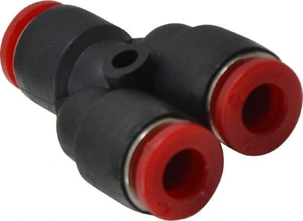 Norgren - 6mm Tube OD, Brass Push-to-Connect Tube Parallel Y - 150 Max psi, Tube to Tube Connection, Nitrile O-Ring, 0 to 175°F Working Temp - Benchmark Tooling