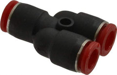 Norgren - 8mm Tube OD, Brass Push-to-Connect Tube Parallel Y - 150 Max psi, Tube to Tube Connection, Nitrile O-Ring, 0 to 175°F Working Temp - Benchmark Tooling