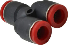 Norgren - 10mm Tube OD, Brass Push-to-Connect Tube Parallel Y - 150 Max psi, Tube to Tube Connection, Nitrile O-Ring, 0 to 175°F Working Temp - Benchmark Tooling