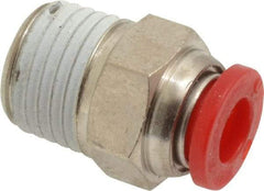 Norgren - 6mm Tube OD, 1/4 BSPT Brass Push-to-Connect Tube Male Connector - Tube to Male BSPT Connection, 150 Max psi, Nitrile O-Ring, 0 to 175°F Working Temp - Benchmark Tooling