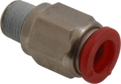 Norgren - 8mm Tube OD, 1/8 BSPT Brass Push-to-Connect Tube Male Connector - Tube to Male BSPT Connection, 150 Max psi, Nitrile O-Ring, 0 to 175°F Working Temp - Benchmark Tooling