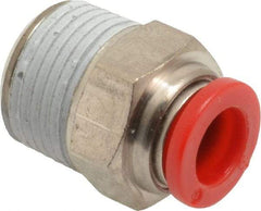 Norgren - 8mm Tube OD, 3/8 BSPT Brass Push-to-Connect Tube Male Connector - Tube to Male BSPT Connection, 150 Max psi, Nitrile O-Ring, 0 to 175°F Working Temp - Benchmark Tooling