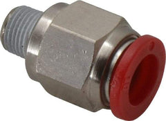 Norgren - 10mm Tube OD, 1/8 BSPT Brass Push-to-Connect Tube Male Connector - Tube to Male BSPT Connection, 150 Max psi, Nitrile O-Ring, 0 to 175°F Working Temp - Benchmark Tooling