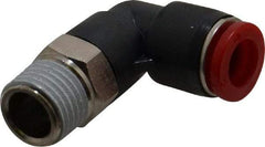 Norgren - 8mm Tube OD, 1/4 BSPT Brass Push-to-Connect Tube Male Swivel Elbow - Tube to Male BSPT Connection, 150 Max psi, Nitrile O-Ring, 0 to 175°F Working Temp - Benchmark Tooling