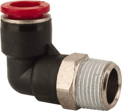 Norgren - 10mm Tube OD, 3/8 BSPT Brass Push-to-Connect Tube Male Swivel Elbow - Tube to Male BSPT Connection, 150 Max psi, Nitrile O-Ring, 0 to 175°F Working Temp - Benchmark Tooling