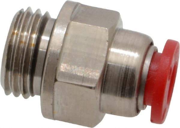 Norgren - 6mm Tube OD, 1/4 BSPP Brass Push-to-Connect Tube Male Connector - Tube to Male BSPP Connection, 150 Max psi, Nitrile O-Ring, 0 to 175°F Working Temp - Benchmark Tooling