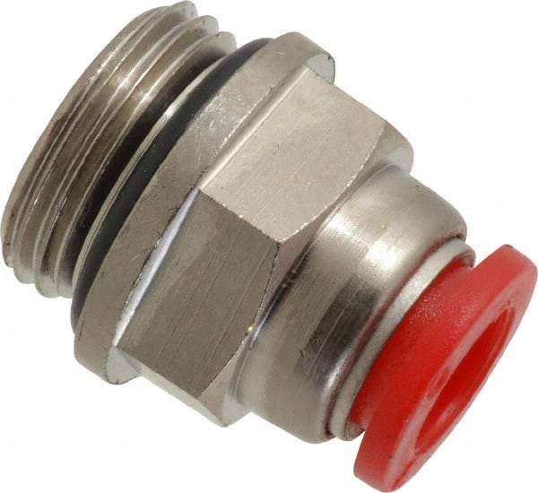 Norgren - 8mm Tube OD, 3/8 BSPP Brass Push-to-Connect Tube Male Connector - Tube to Male BSPP Connection, 150 Max psi, Nitrile O-Ring, 0 to 175°F Working Temp - Benchmark Tooling