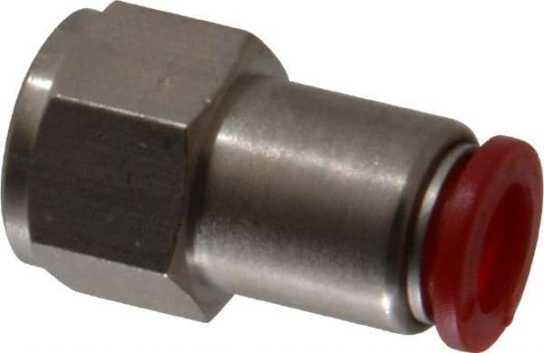 Norgren - 8mm Tube OD, 1/4 BSPP Brass Push-to-Connect Tube Female Connector - Tube to Female BSPP Connection, 150 Max psi, Nitrile O-Ring, 0 to 175°F Working Temp - Benchmark Tooling
