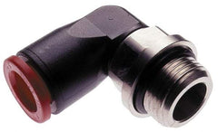 Norgren - 4mm Tube OD, 1/4 BSPP Brass Push-to-Connect Tube Male Swivel Elbow - Tube to Male BSPP Connection, 150 Max psi, Nitrile O-Ring, 0 to 175°F Working Temp - Benchmark Tooling