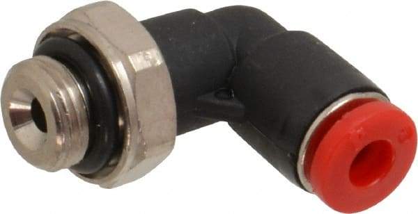 Norgren - 4mm Tube OD, 1/8 BSPP Brass Push-to-Connect Tube Male Swivel Elbow - Tube to Male BSPP Connection, 150 Max psi, Nitrile O-Ring, 0 to 175°F Working Temp - Benchmark Tooling