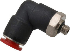 Norgren - 6mm Tube OD, M5 Metric Brass Push-to-Connect Tube Male Swivel Elbow - Tube to Metric Thread Connection, 150 Max psi, Nitrile O-Ring, 0 to 175°F Working Temp - Benchmark Tooling