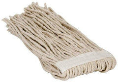 PRO-SOURCE - 1-1/4" White Head Band, X-Small Cotton Cut End Mop Head - 4 Ply, Clamp Jaw Connection, Use for Stripping/Finishing - Benchmark Tooling