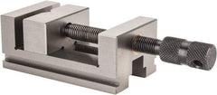 Value Collection - 2-3/8" Jaw Width, 2-3/16" Jaw Opening Capacity, 1" Jaw Height, Toolmaker's Vise - Flat Jaw, 4-3/8" OAL - Benchmark Tooling