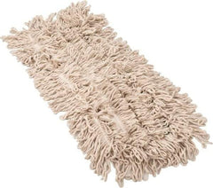 PRO-SOURCE - 24" Long x 5" Wide Yarn Blend Dust Mop Head - Snap-On, White, Looped Head, Launderable - Benchmark Tooling