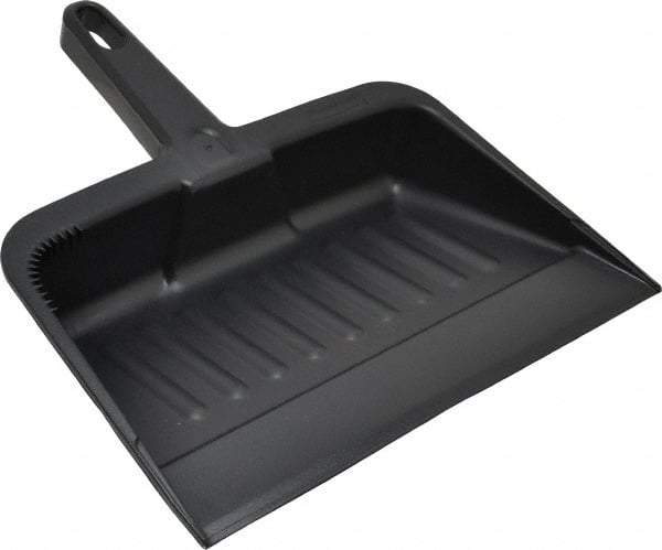 Rubbermaid - 12-1/4" Wide x 2-5/8" High, Handheld Dustpan - Plastic Body, 5" Plastic Handle, Black - Benchmark Tooling