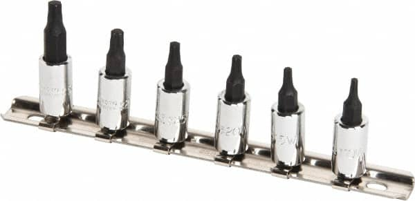 Proto - 6 Piece 1/4" Drive Torx Bit Socket Set - T10 to T30 Torx - Benchmark Tooling