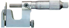 Value Collection - 25 to 50 mm Range, Carbide Face, Satin Chrome Coated, Mechanical Multi Anvil Micrometer - Friction Thimble, 0.01 mm Graduation, 0.0001 Inch Accuracy - Benchmark Tooling
