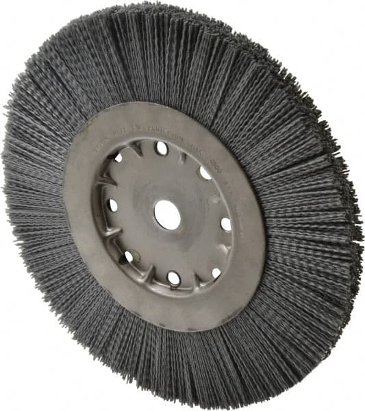 Anderson - 10" OD, 3/4" Arbor Hole, Crimped Nylon Wheel Brush - 1" Face Width - Benchmark Tooling