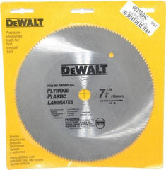 DeWALT - 7-1/4" Diam, 5/8" Arbor Hole Diam, 140 Tooth Wet & Dry Cut Saw Blade - Steel, Smooth Action, Standard Round Arbor - Benchmark Tooling