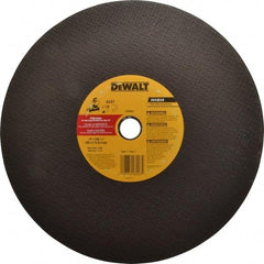 DeWALT - 14" Aluminum Oxide Cutoff Wheel - 7/64" Thick, 1" Arbor, 5,000 Max RPM, Use with Stationary Tools - Benchmark Tooling