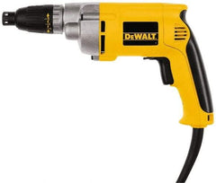 DeWALT - Pistol Grip Handle, 2,500 RPM, 132 In/Lb Torque, Electric Screwdriver - 1/4" Bit Holder, 110 Volts, 6.5 Amps - Benchmark Tooling