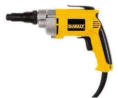 DeWALT - Pistol Grip Handle, 2,500 RPM, 132 In/Lb Torque, Electric Screwdriver - 1/4" Bit Holder, 120 Volts, 6.5 Amps - Benchmark Tooling