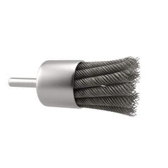 Anderson - 1-1/8" Brush Diam, Knotted, End Brush - 1/4" Diam Shank, 22,000 Max RPM - Benchmark Tooling