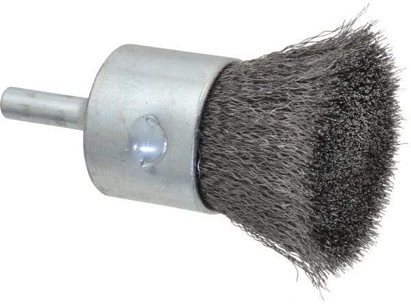 Anderson - 1" Brush Diam, Crimped, End Brush - 1/4" Diam Shank, 22,000 Max RPM - Benchmark Tooling