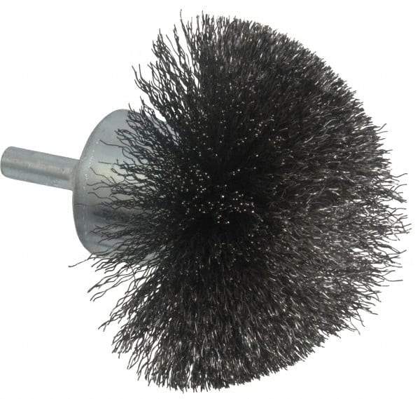 Anderson - 2-3/4" Brush Diam, Crimped, Flared End Brush - 1/4" Diam Shank, 16,000 Max RPM - Benchmark Tooling