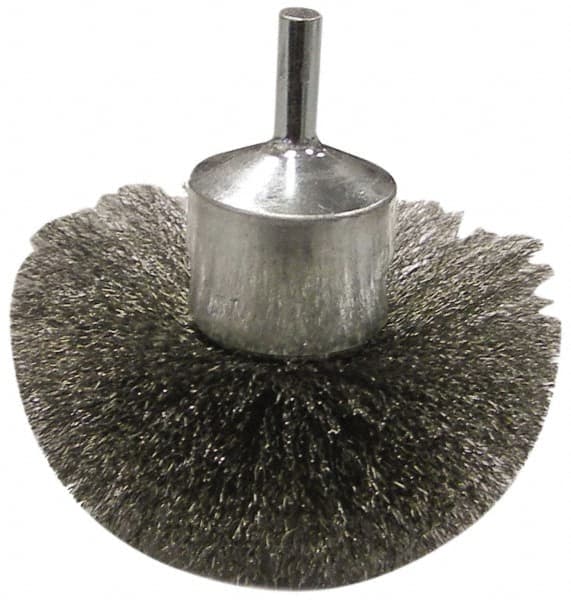 Anderson - 3" Brush Diam, Crimped, Flared End Brush - 1/4" Diam Shank, 16,000 Max RPM - Benchmark Tooling