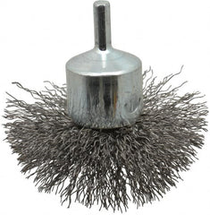 Anderson - 3" Brush Diam, Crimped, Flared End Brush - 1/4" Diam Shank, 16,000 Max RPM - Benchmark Tooling