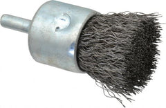 Anderson - 1" Brush Diam, Crimped, End Brush - 1/4" Diam Shank, 22,000 Max RPM - Benchmark Tooling