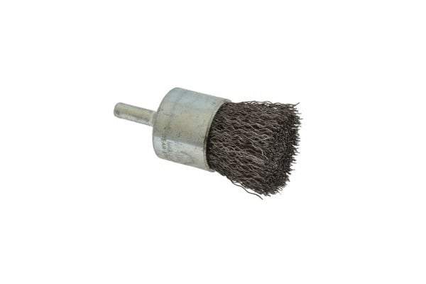 Anderson - 1" Brush Diam, Crimped, End Brush - 1/4" Diam Shank, 22,000 Max RPM - Benchmark Tooling