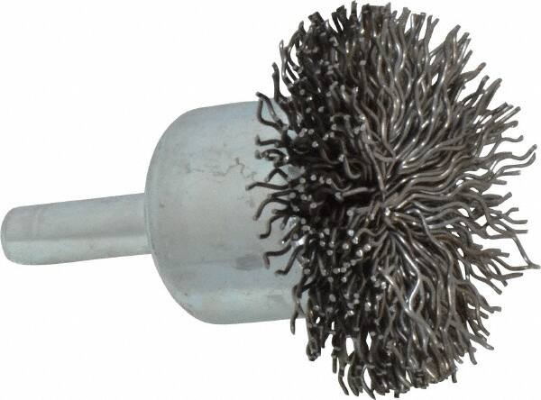 Anderson - 1-1/2" Brush Diam, Crimped, Flared End Brush - 1/4" Diam Shank, 20,000 Max RPM - Benchmark Tooling