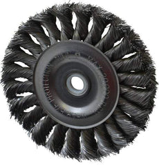 Anderson - 4" OD, 1/2" Arbor Hole, Knotted Steel Wheel Brush - 1/2" Face Width, 7/8" Trim Length, 0.0118" Filament Diam, 20,000 RPM - Benchmark Tooling