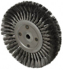 Anderson - 10" OD, 3/4" Arbor Hole, Knotted Steel Wheel Brush - 11/16" Face Width, 2-1/4" Trim Length, 0.014" Filament Diam, 4,500 RPM - Benchmark Tooling