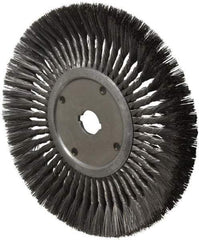 Anderson - 12" OD, 1-1/4" Arbor Hole, Knotted Steel Wheel Brush - 3/4" Face Width, 3-1/8" Trim Length, 0.014" Filament Diam, 3,600 RPM - Benchmark Tooling