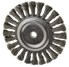 Anderson - 6" OD, 1/2" Arbor Hole, Knotted Steel Wheel Brush - 1/2" Face Width, 1-7/16" Trim Length, 0.0118" Filament Diam, 9,000 RPM - Benchmark Tooling